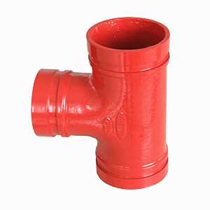 Ductile Iron Grooved Reducing Tee, A536, 4 X 3 Inch